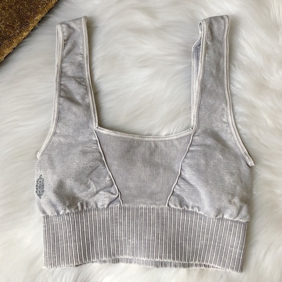 Free People Other - Free People Square Neck Good Karma Grey Bra NEW